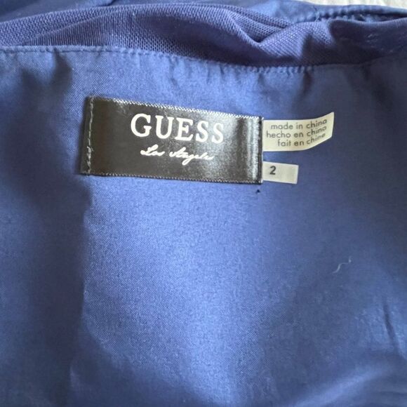 Guess Los Angeles, Navy Multi Mesh Dress Sleeveless Size 2 - Picture 4 of 13